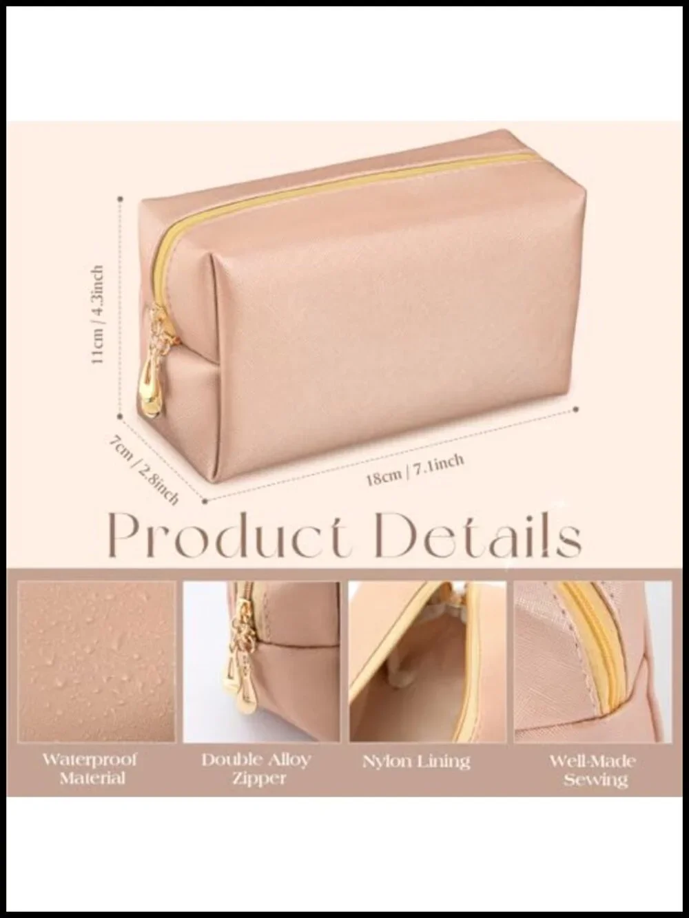 Set of 15 PU Leather Waterproof Makeup Bags Cosmetic Toiletry Pouches Travel